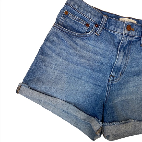 Madewell High-Rise Denim Boyshorts Style F1607 Raw Hem Size 28 - Picture 6 of 8